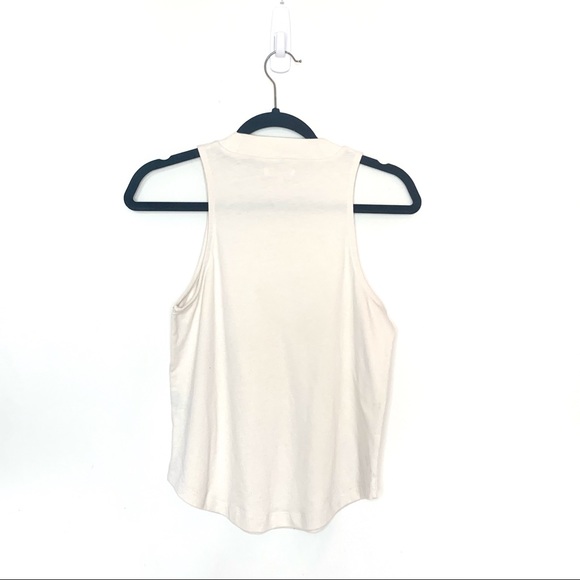 Vintage Madewell Ivory Relaxed Fit Mock Turtleneck Sleeveless Tank Top - Picture 4 of 8